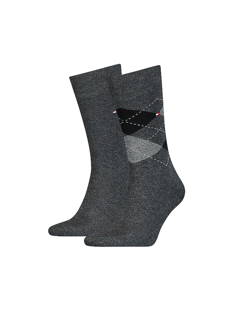 TOMMY HILFIGER Socken 2-er Pkg. anthracite grau | 43-46